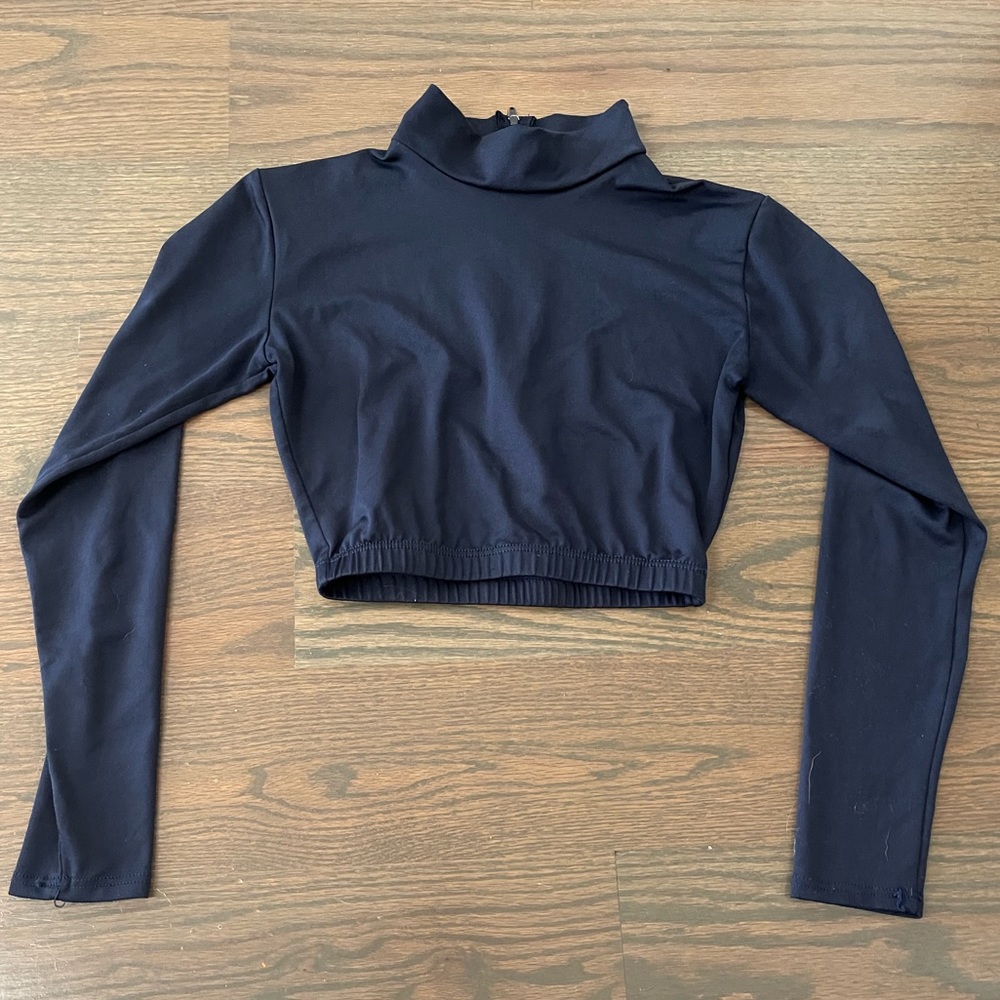 Varsity Spirit Navy Blue Turtleneck Cheer Midriff Medium
